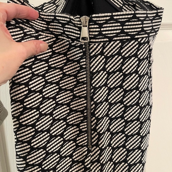 ZARA Woman Black & Ivory Textured A-Line Skirt | Size M - Picture 4 of 6